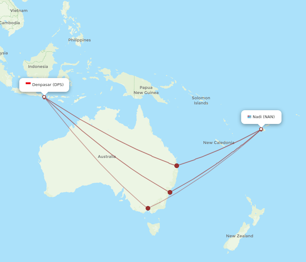 NAN-DPS flight routes