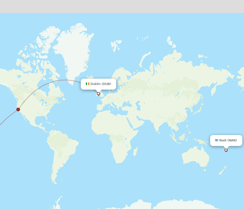 NAN-DUB flight routes