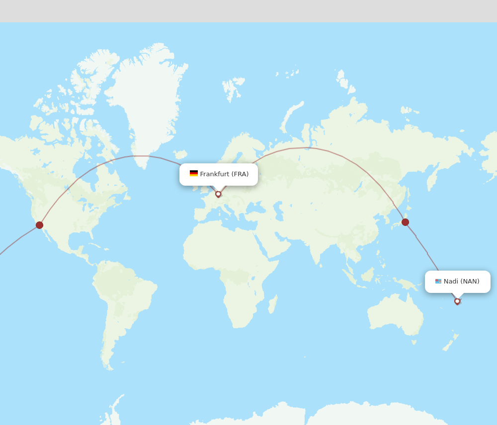 NAN to FRA flights and routes map