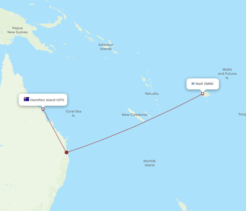 NAN-HTI flight routes