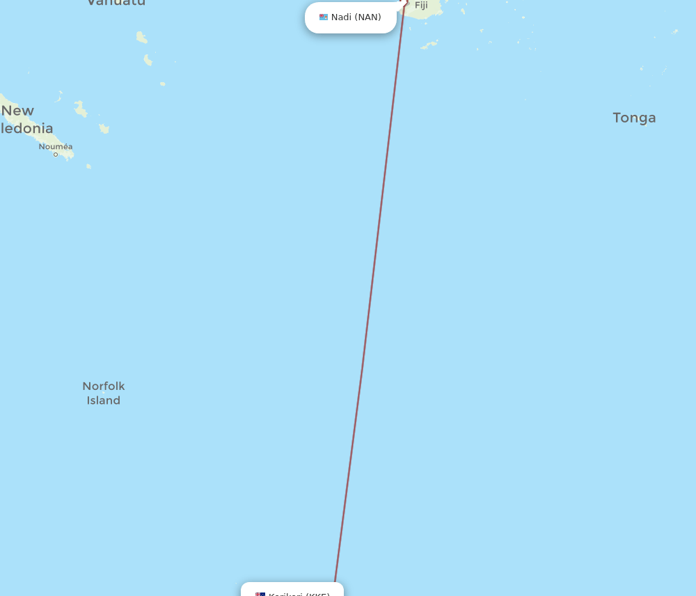 NAN-KKE flight routes