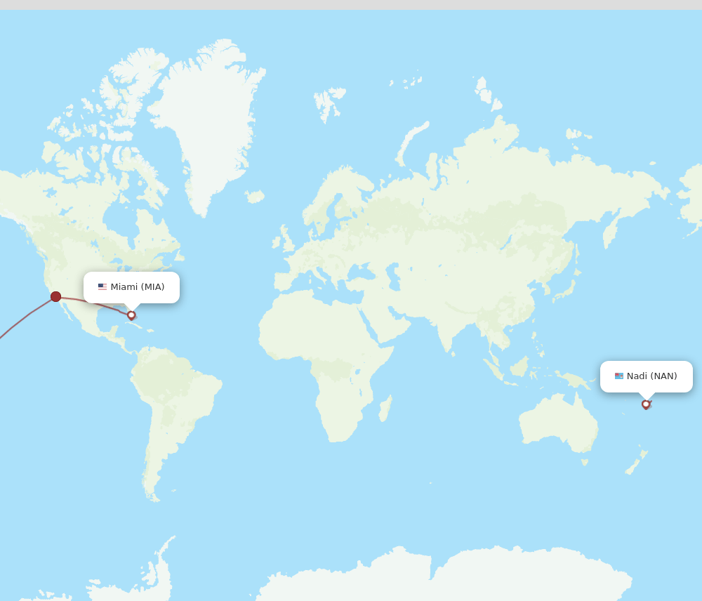 NAN-MIA flight routes