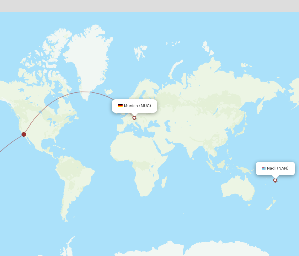 NAN to MUC flights and routes map
