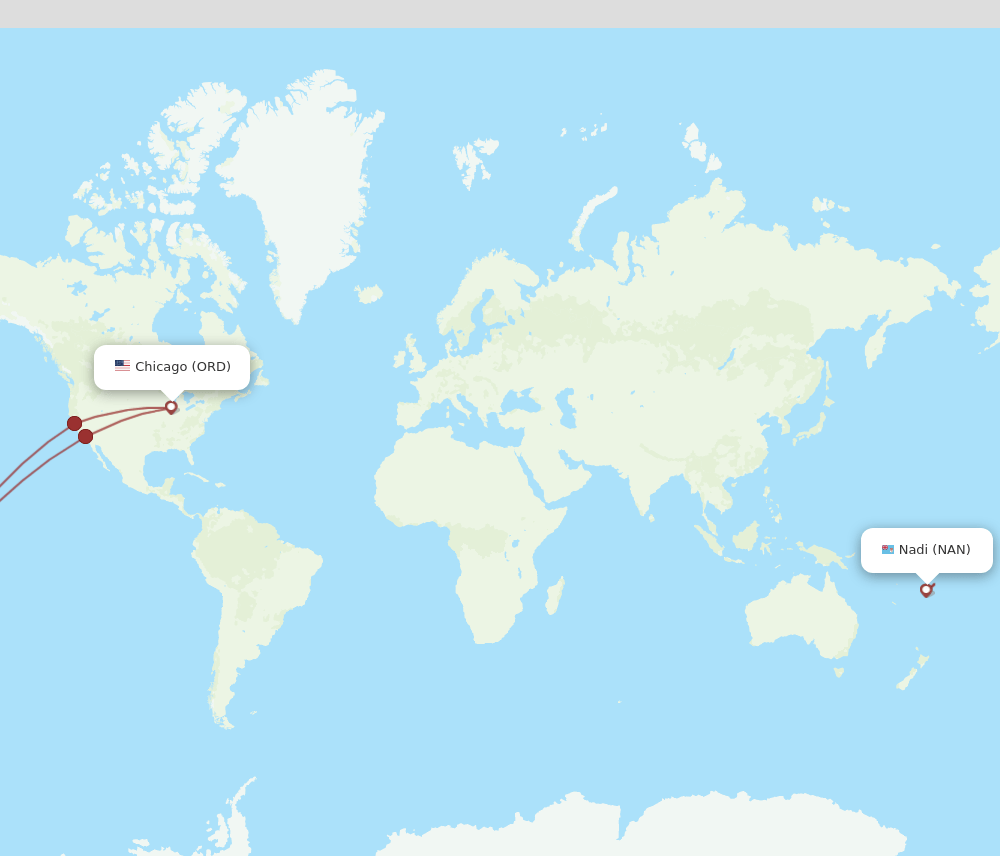 NAN-ORD flight routes