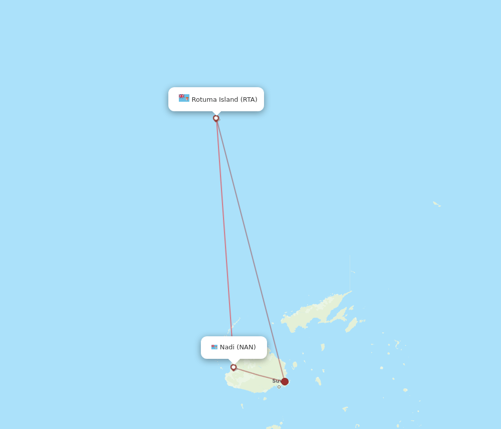 NAN-RTA flight routes