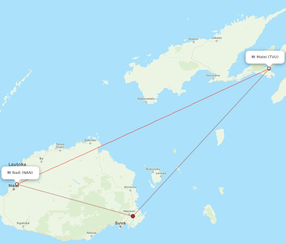 NAN-TVU flight routes