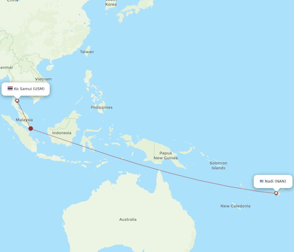 NAN-USM flight routes