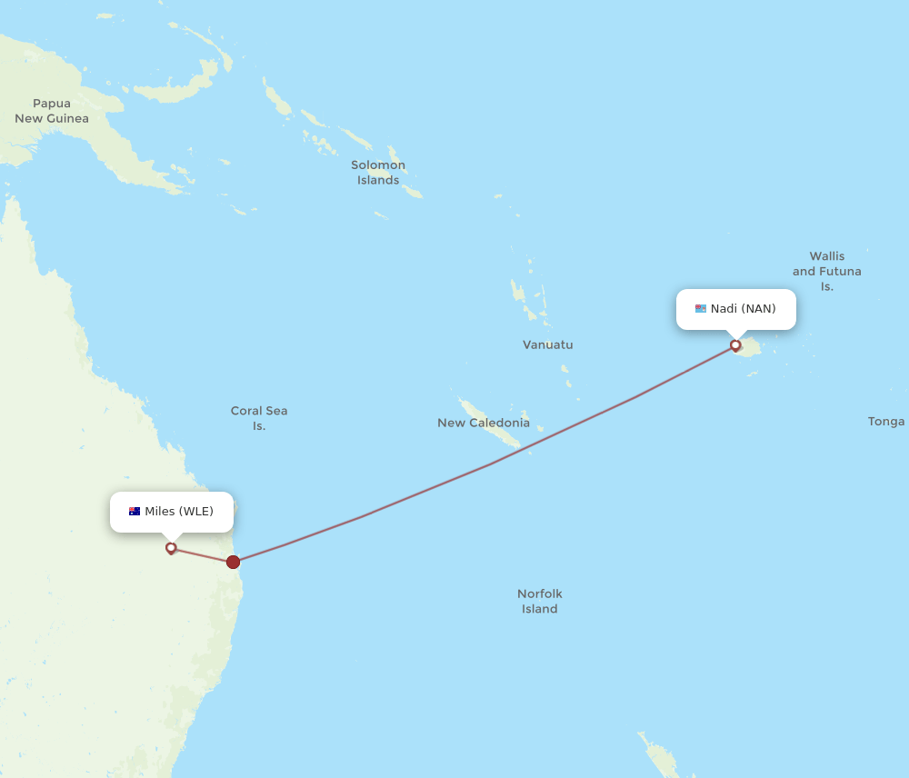NAN-WLE flight routes