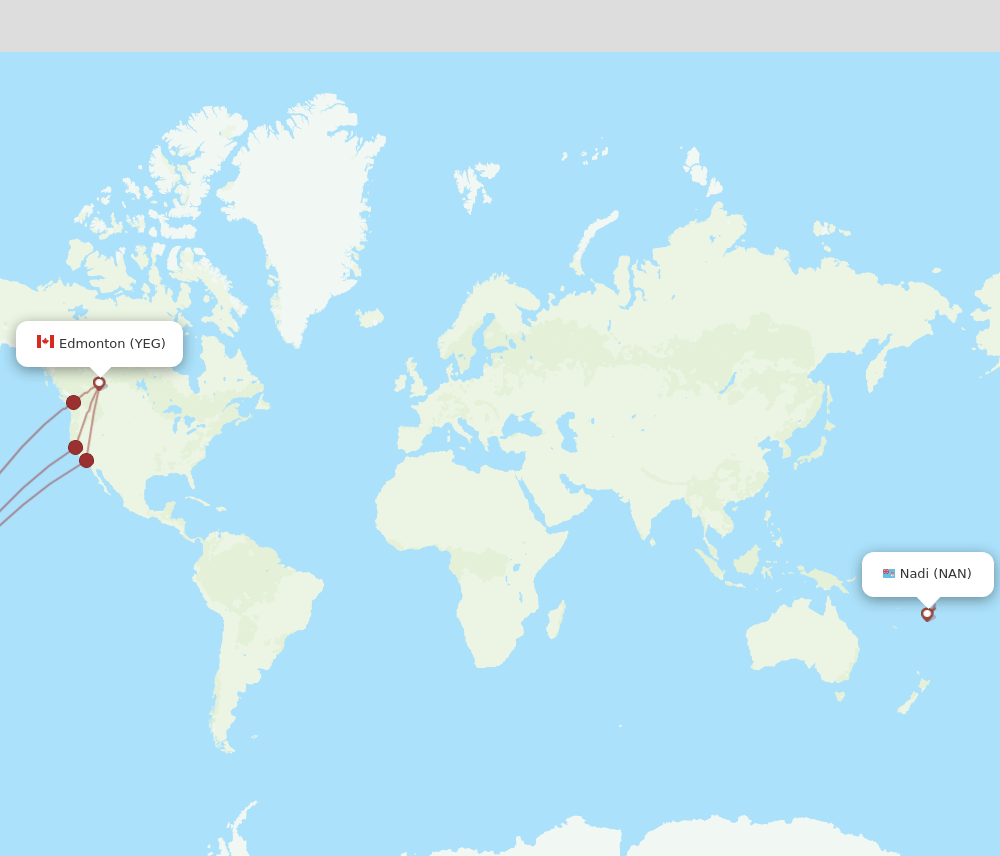 NAN-YEG flight routes