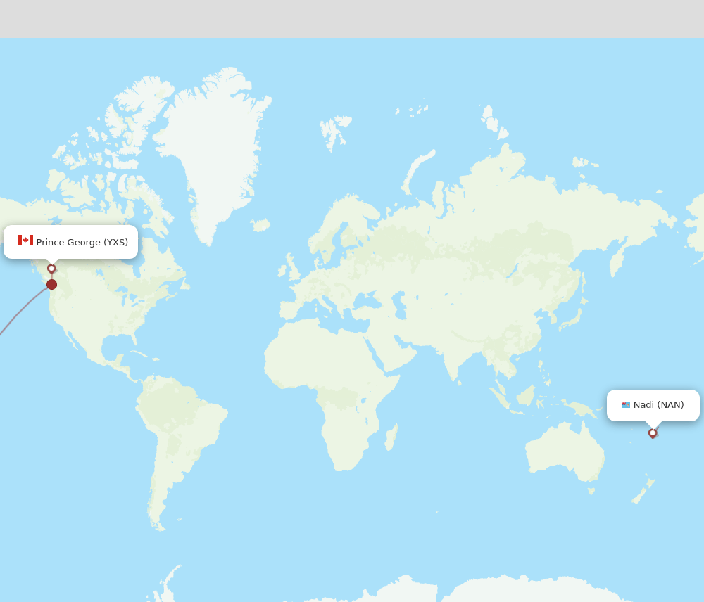 NAN-YXS flight routes