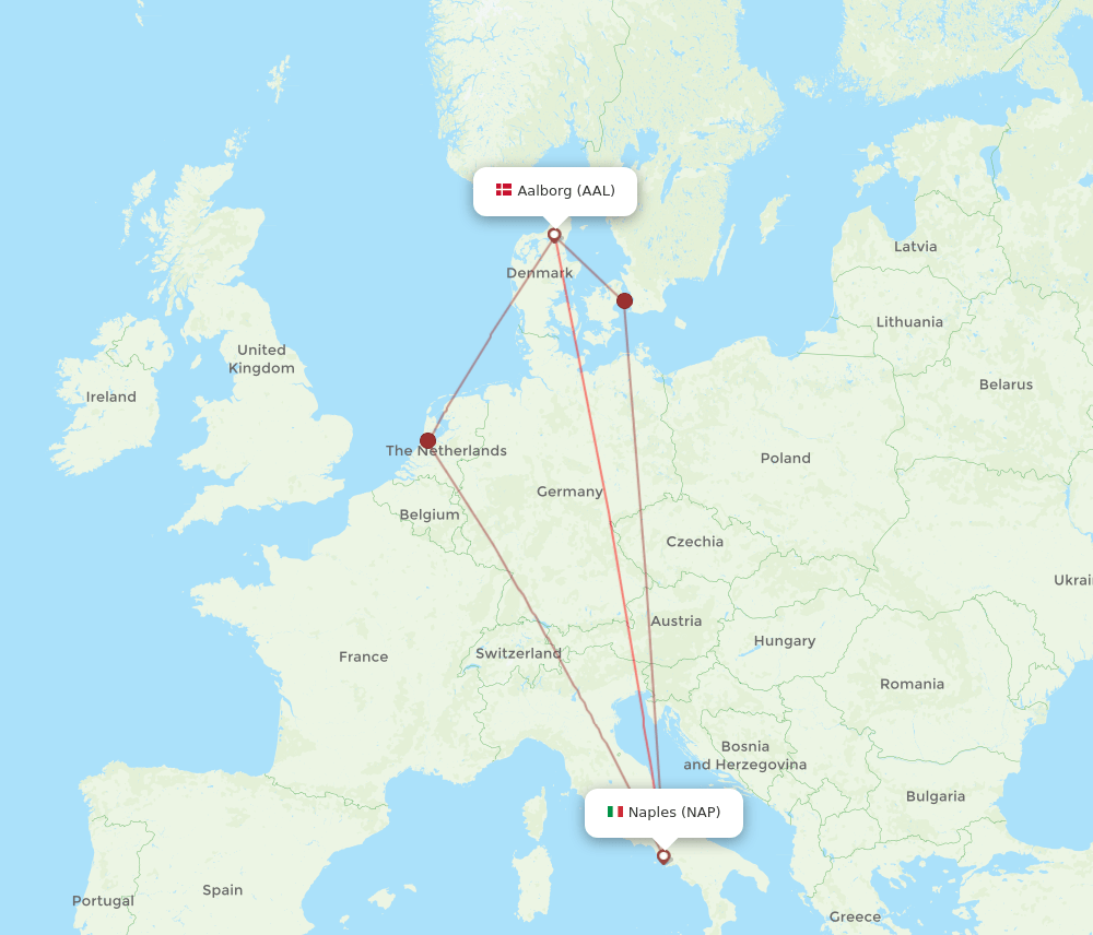 NAP-AAL flight routes