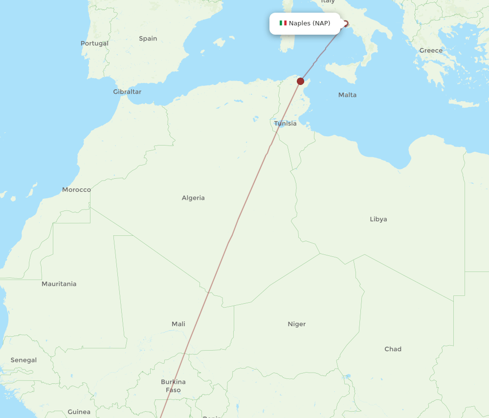 NAP-ABJ flight routes