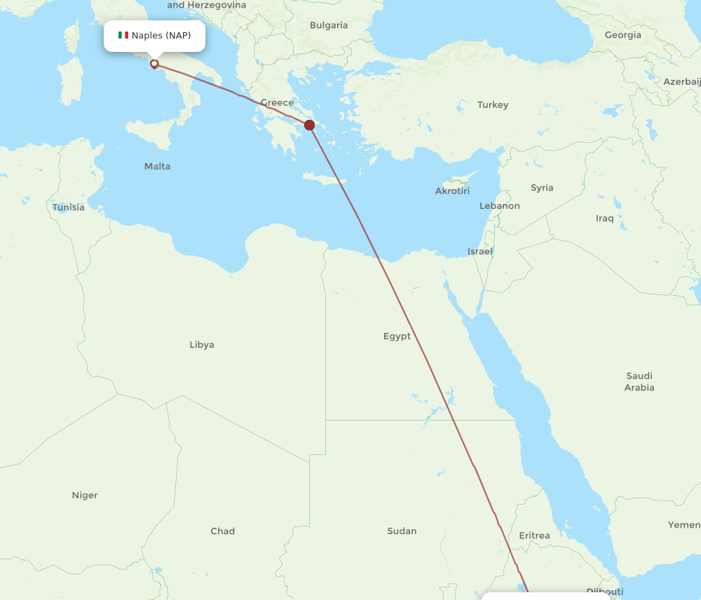 NAP-ADD flight routes