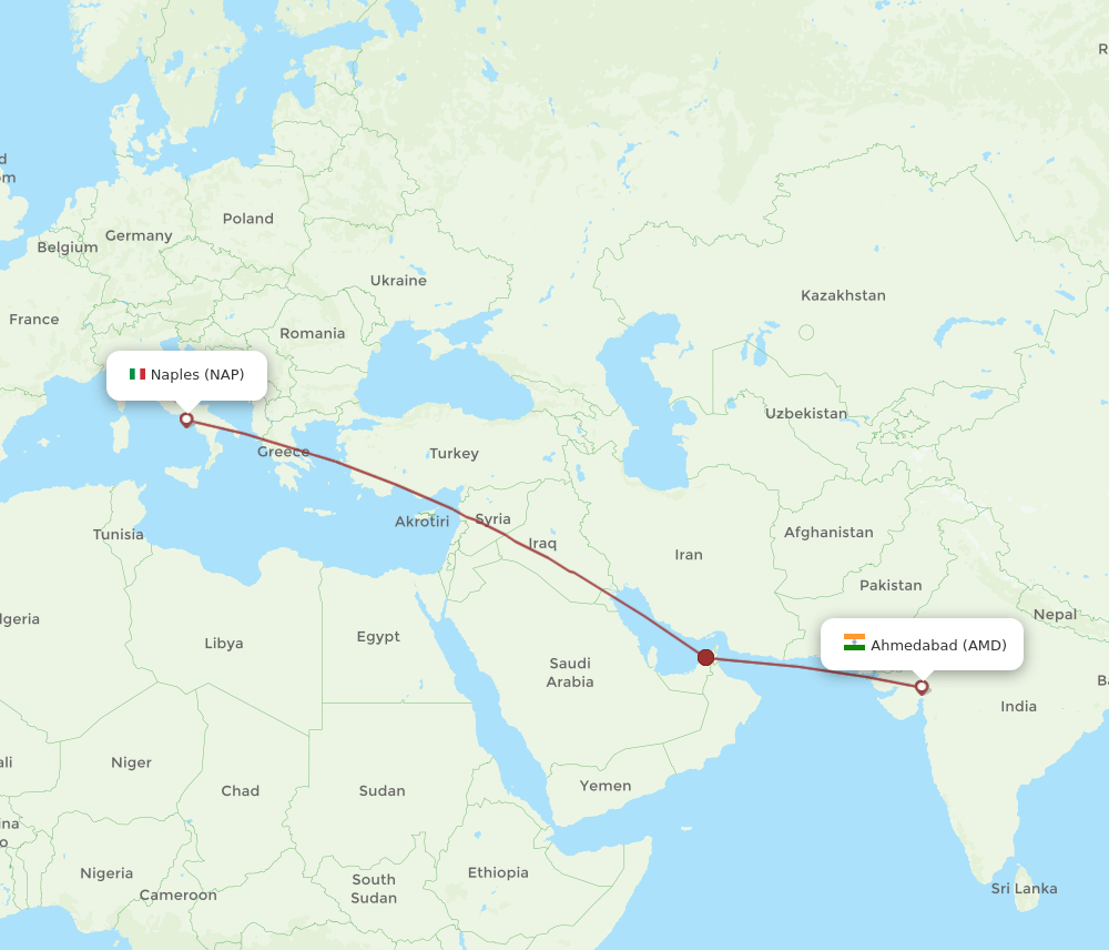 NAP-AMD flight routes
