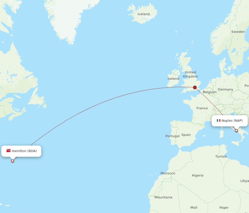 NAP-BDA flight routes