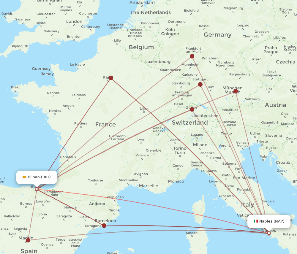 NAP-BIO flight routes