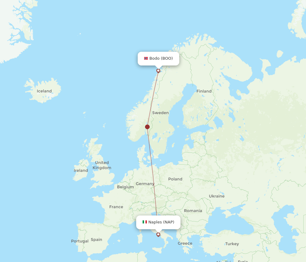 NAP-BOO flight routes