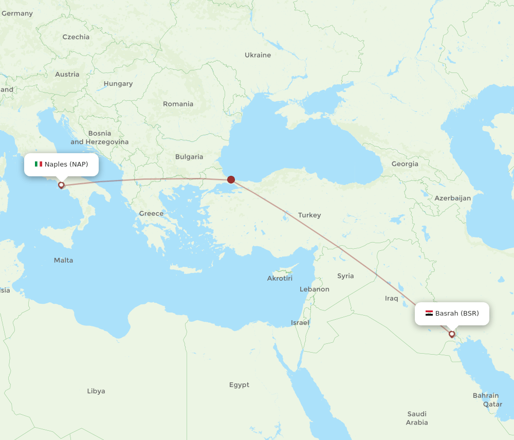 NAP-BSR flight routes