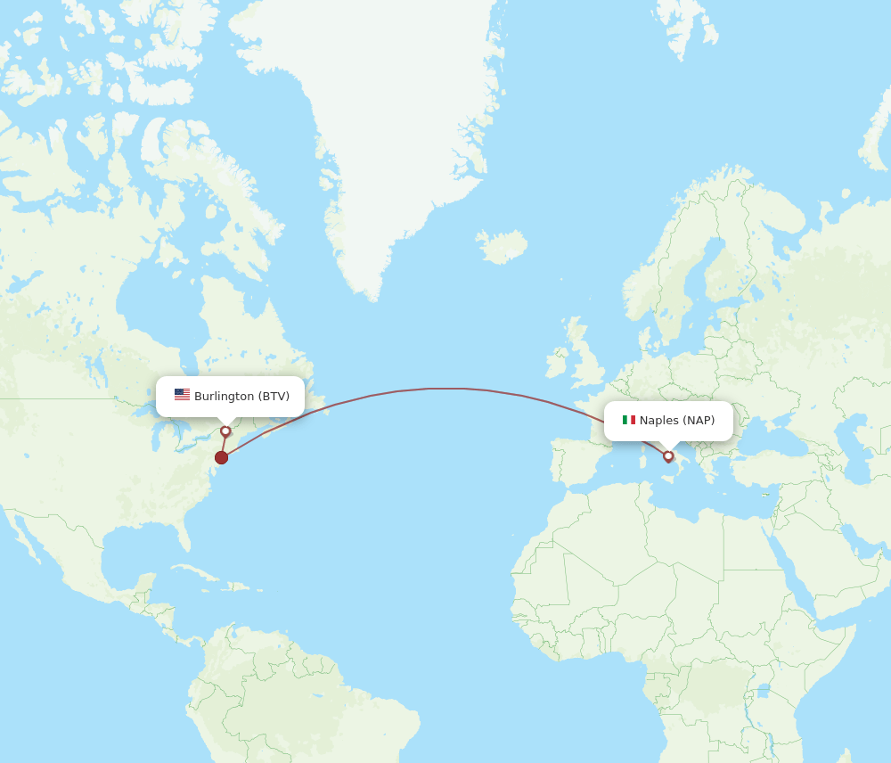 NAP-BTV flight routes