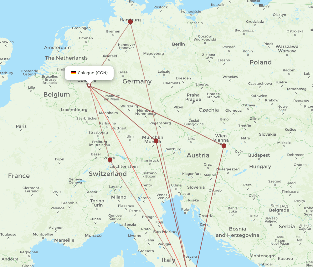 NAP-CGN flight routes