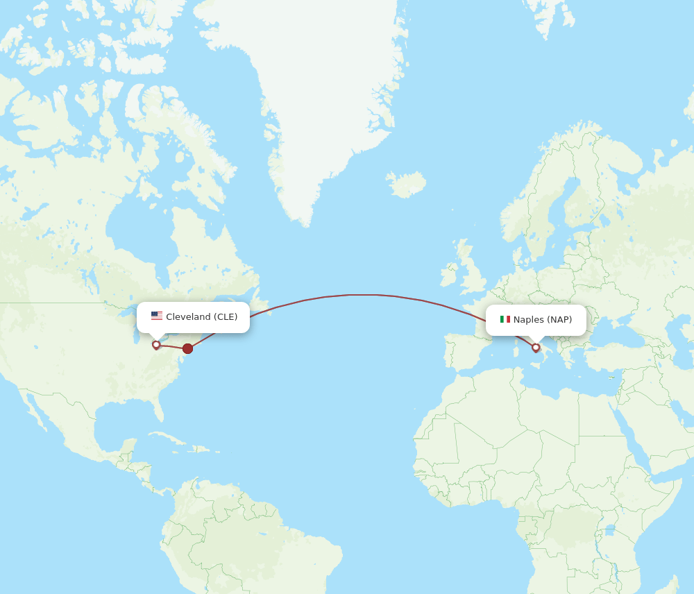 NAP-CLE flight routes