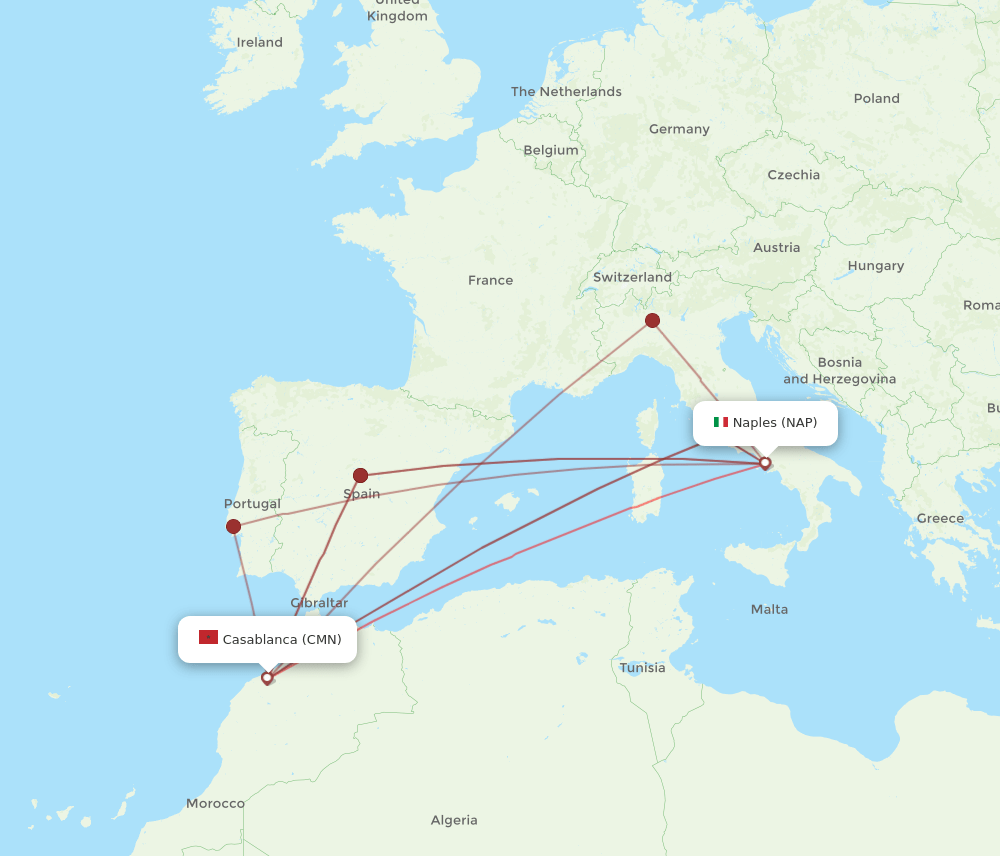 NAP-CMN flight routes