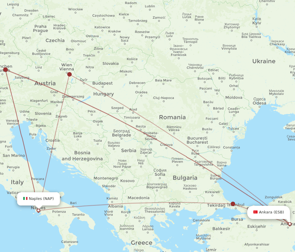 NAP-ESB flight routes