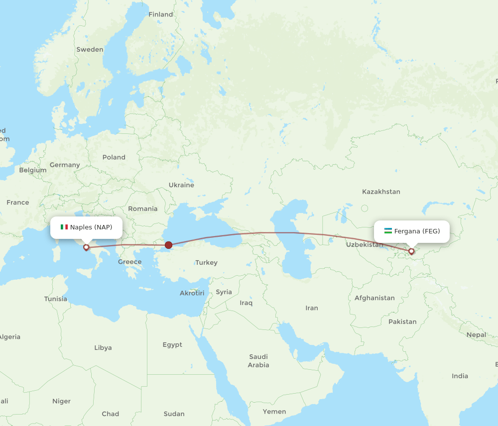 NAP-FEG flight routes