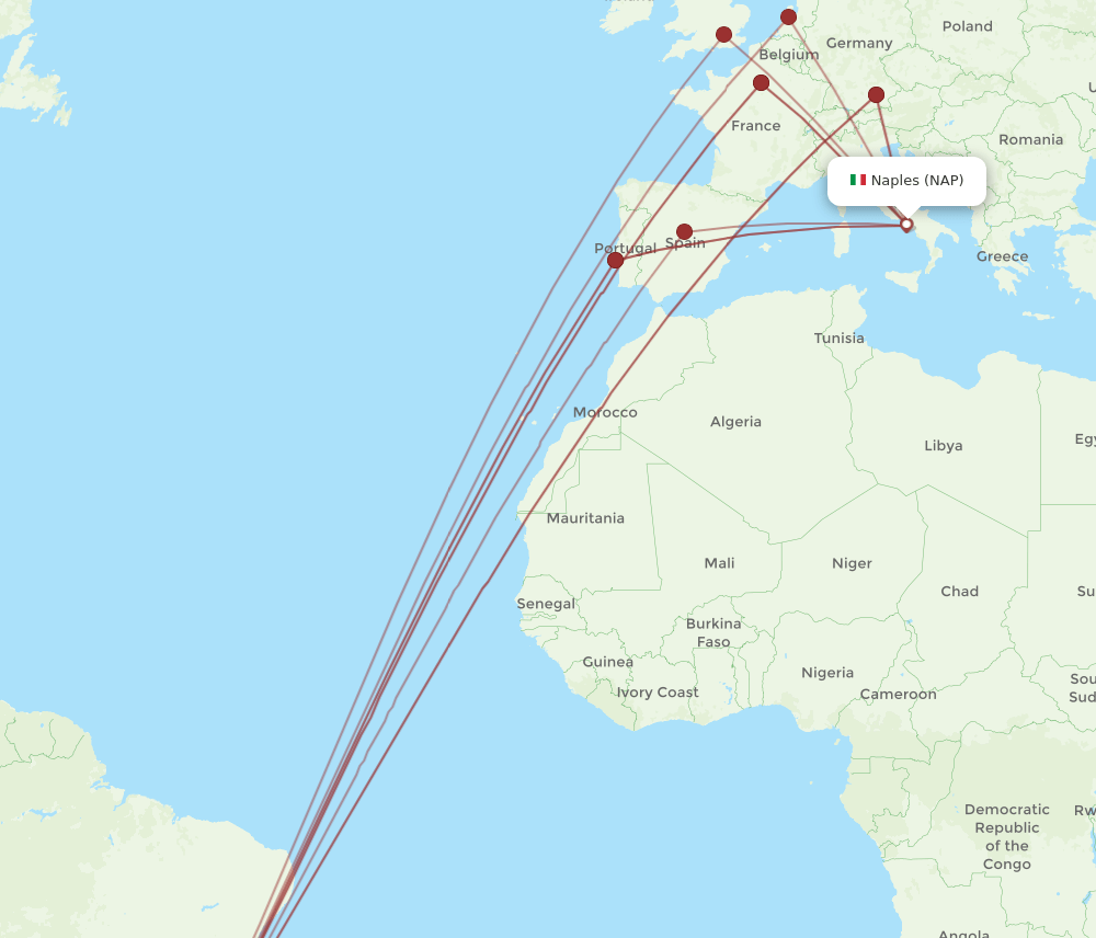 NAP to GIG flights and routes map