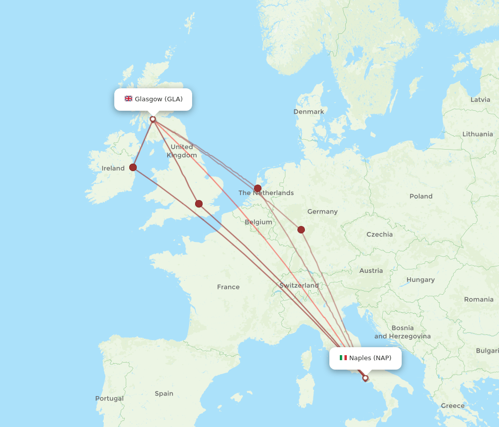 NAP-GLA flight routes