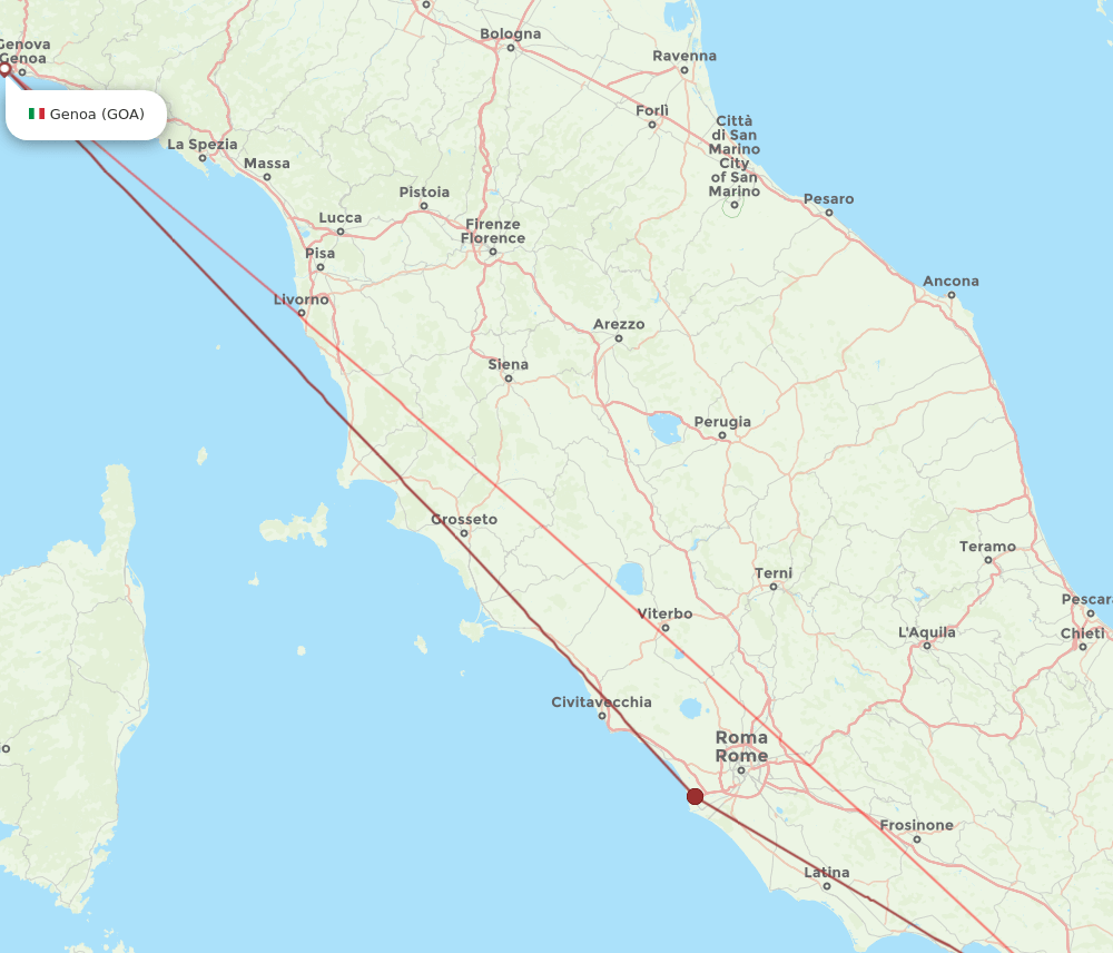 NAP-GOA flight routes