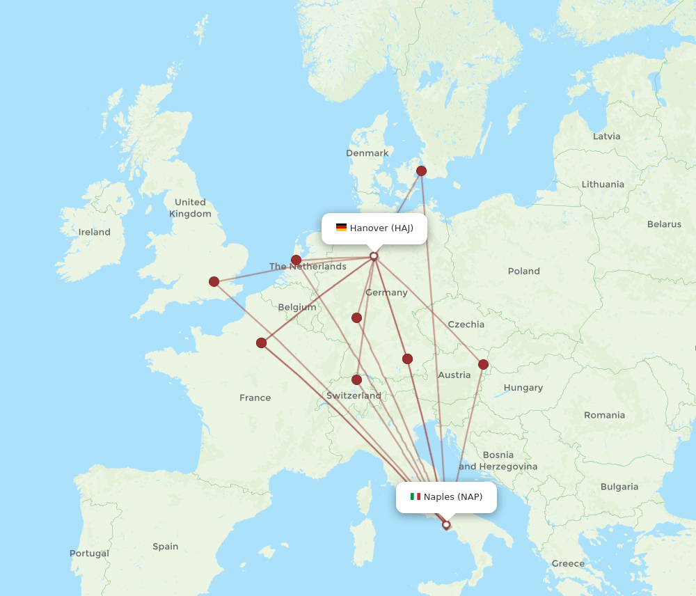 NAP-HAJ flight routes