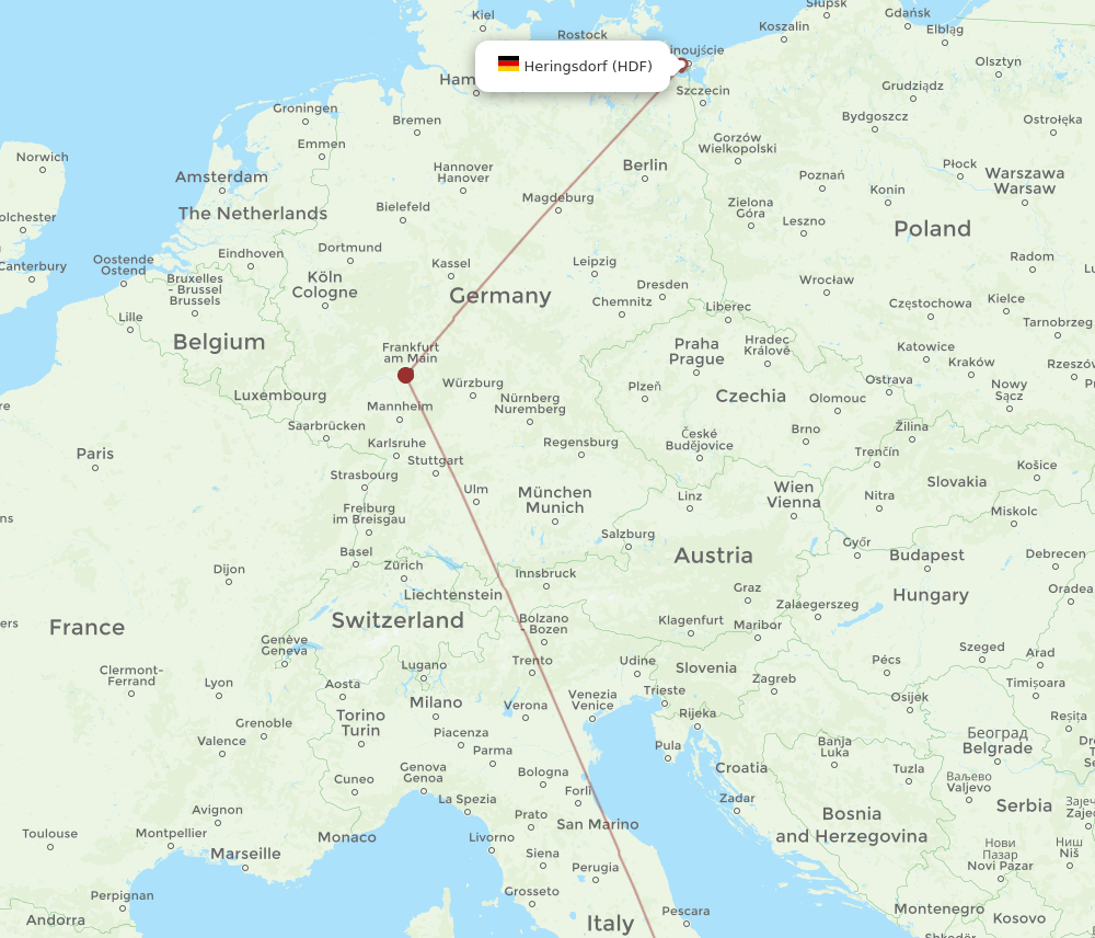 NAP-HDF flight routes