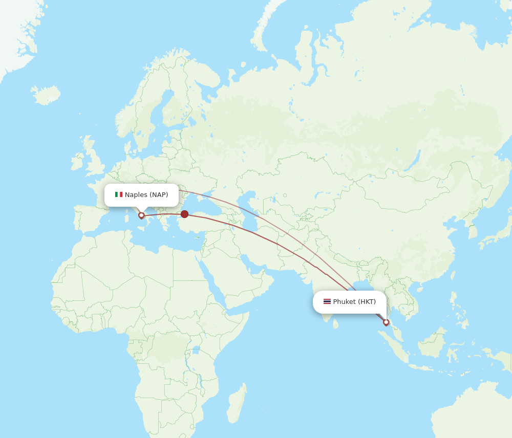 NAP-HKT flight routes