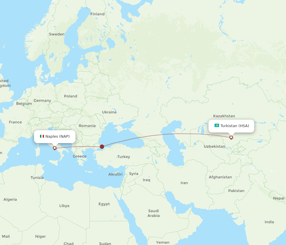 NAP-HSA flight routes