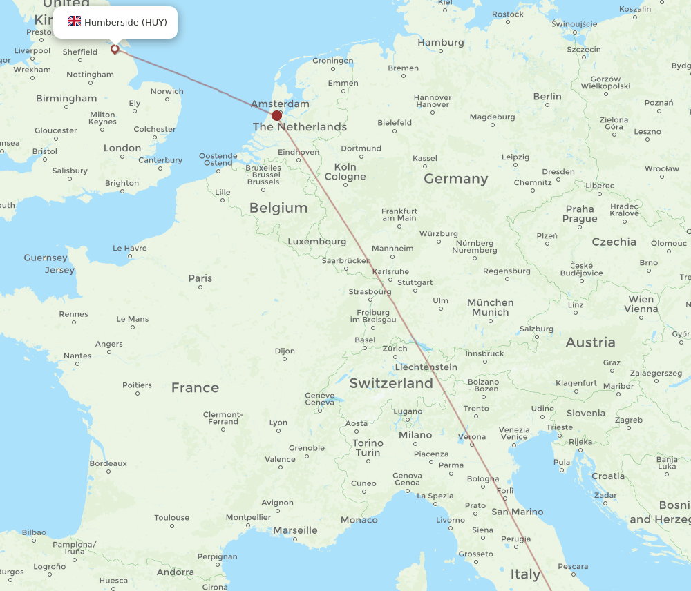 NAP-HUY flight routes