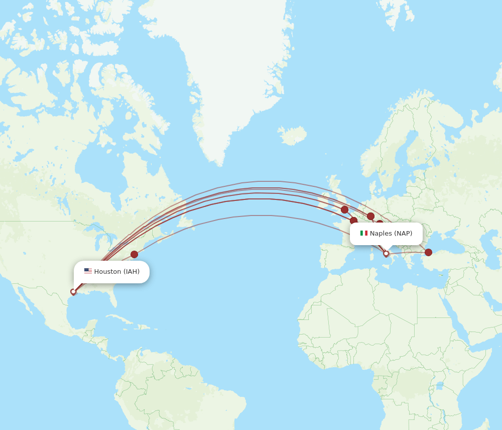 NAP-IAH flight routes