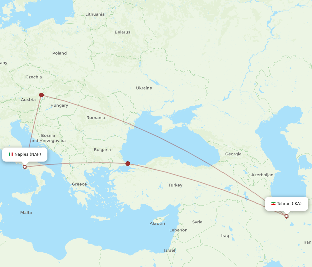 NAP-IKA flight routes
