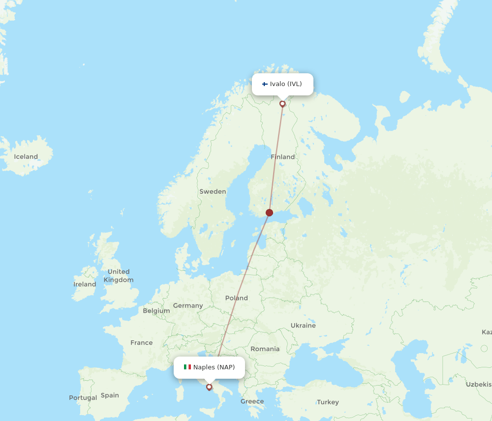 NAP-IVL flight routes