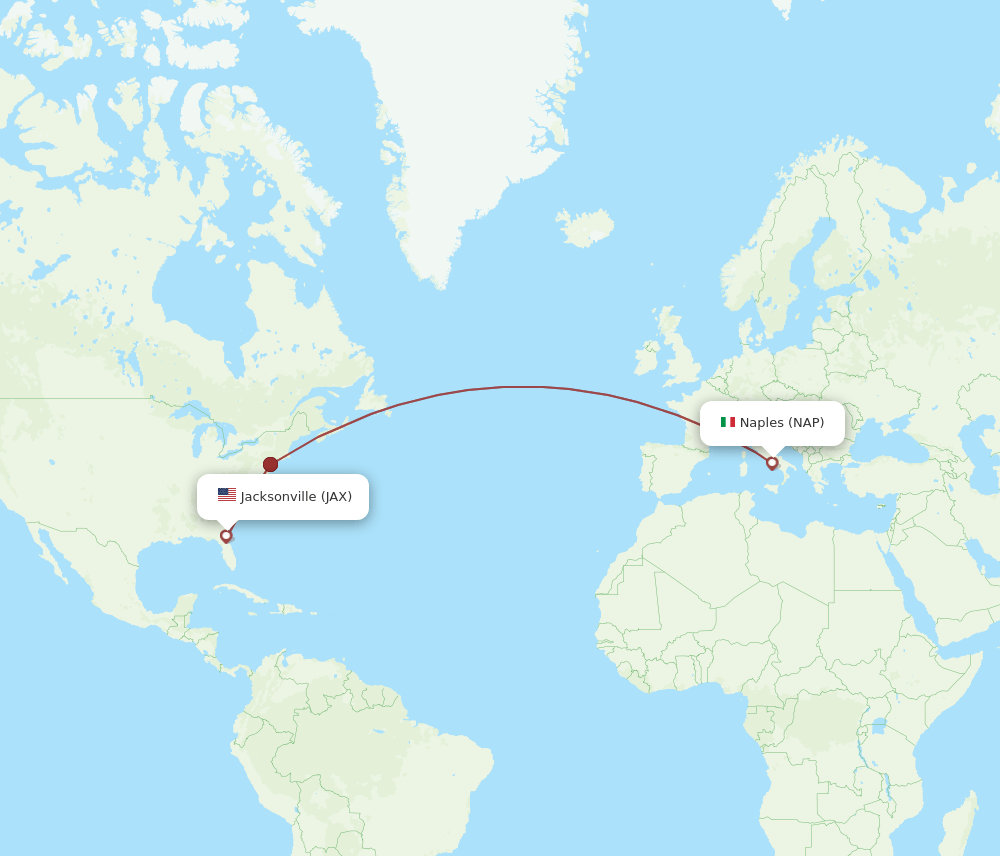 NAP-JAX flight routes