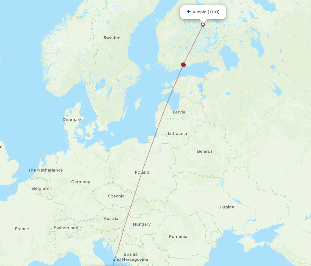 NAP-KUO flight routes