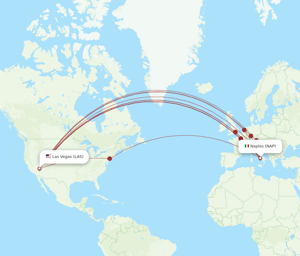 NAP-LAS flight routes