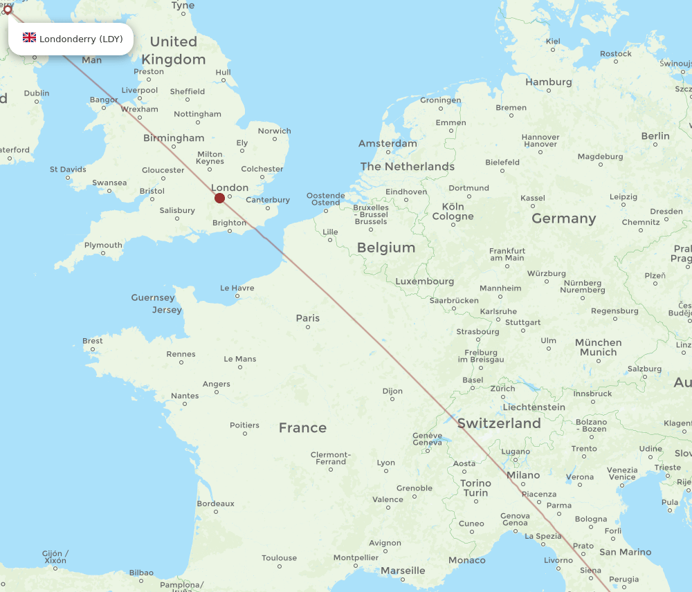 NAP-LDY flight routes