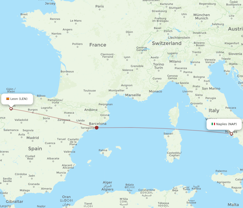NAP-LEN flight routes