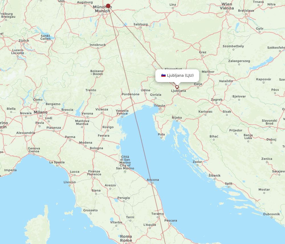 NAP-LJU flight routes