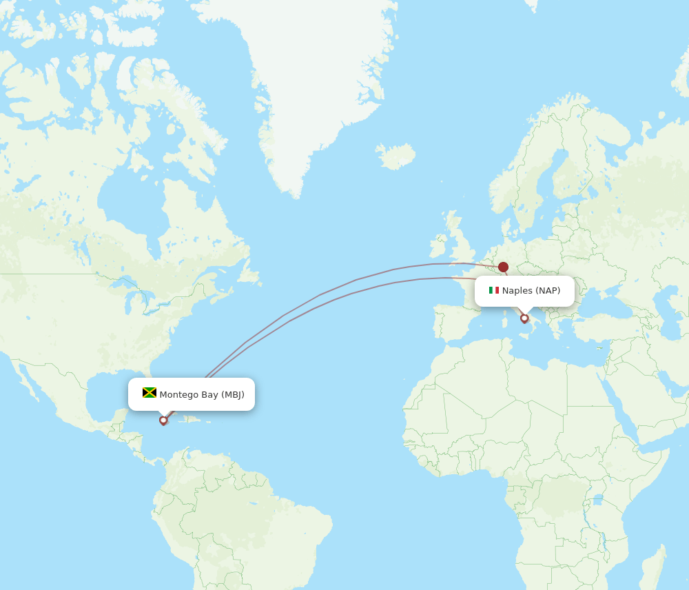 NAP-MBJ flight routes