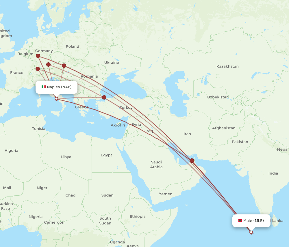 NAP-MLE flight routes
