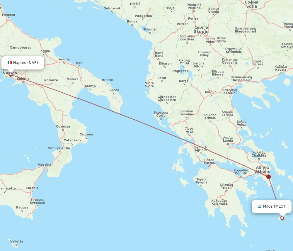 NAP-MLO flight routes