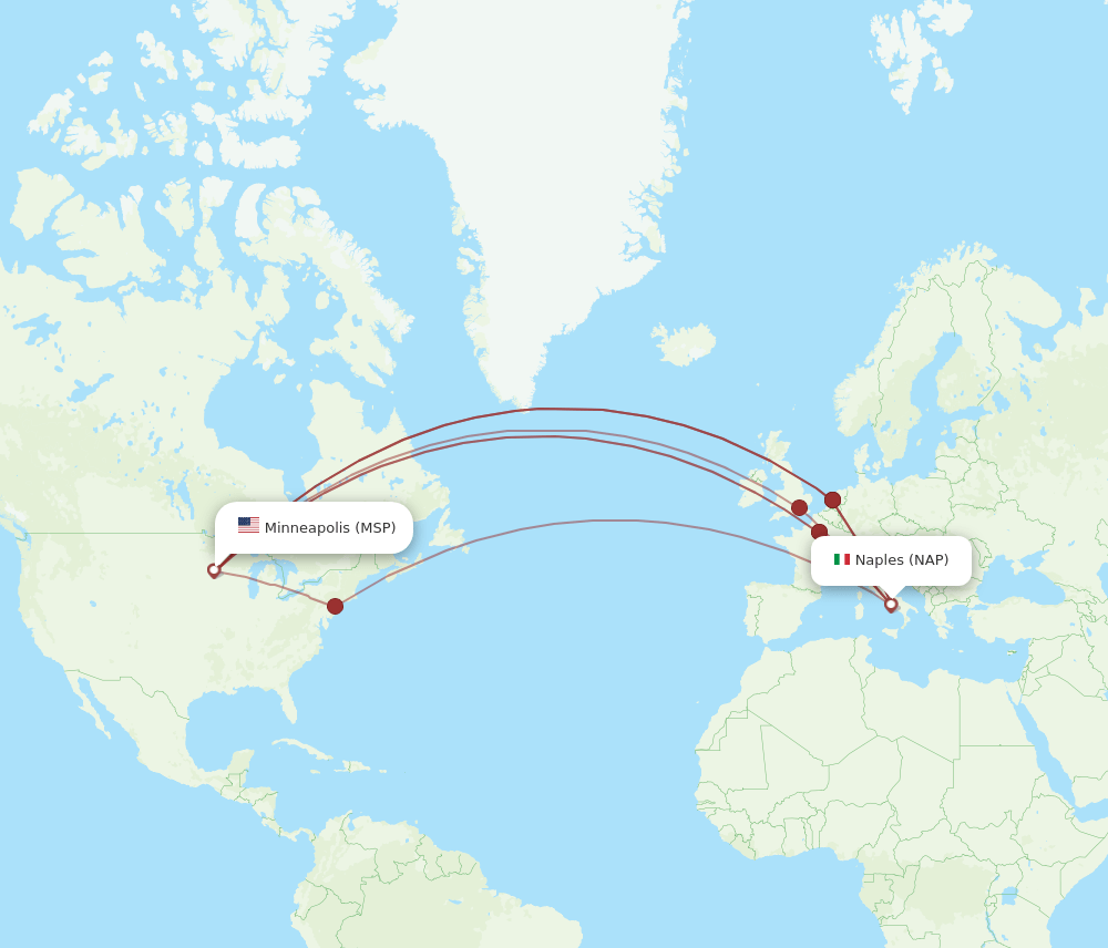 NAP-MSP flight routes