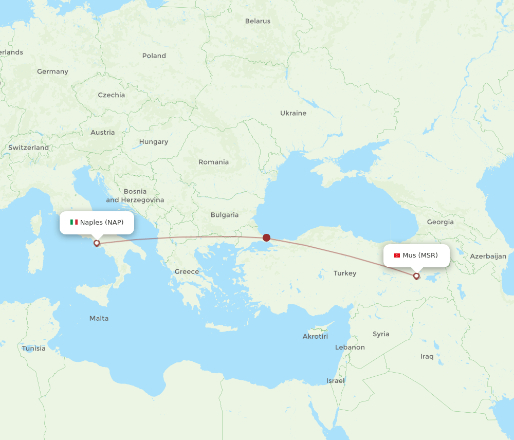 NAP to MSR flights and routes map